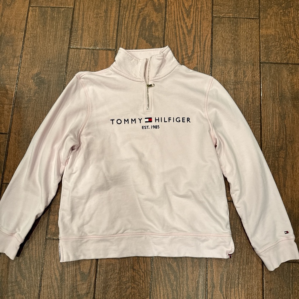 Tommy Hilfiger Light Pink Quarter-Zip Sweater